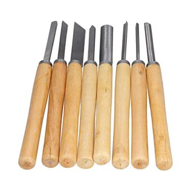 Imagem de Ferramenta de Madeira para Artesanato de Escultura, Cinzéis de Torneamento de Madeira HHS Conjunto de Ferramentas de Corte de Sulco, Goiva de Escultura Em Madeira de Alta Dureza