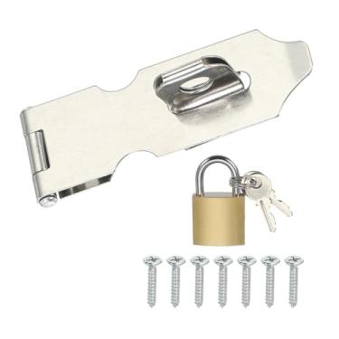 Imagem de PATIKIL Fechadura de porta de 6 cm, cadeado de segurança de aço inoxidável 304, ferrolho de trava de porta com parafusos para armários de portão, armários de armário, prata