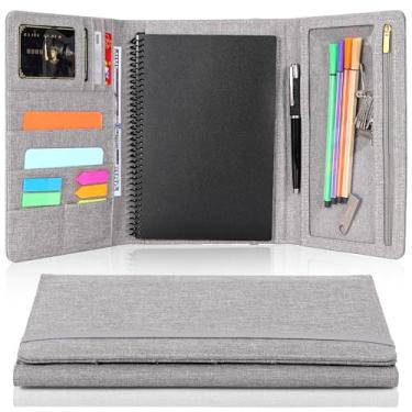 Imagem de Ditiord Capa de três dobras para Rocketbook Fusion Executive, capa para notebook multitamanho A5 com suporte para caneta, bolso para telefone, bolso com zíper, suporte para cartão de visita, 22,4 x
