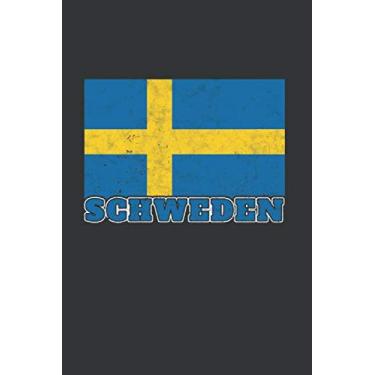 Imagem de Schweden Notizbuch: Schweden Schwedische Flagge Urlaub Reise / 6x9 Zoll / 120 linierte Seiten