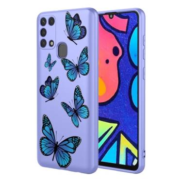 Imagem de HTXWXJC Capa de celular para Galaxy M31, capa para Samsung Galaxy M21S, à prova de choque, flexível, amortecedor, capa macia de TPU com estampa de borboleta, capa para celular para Samsung Galaxy M31
