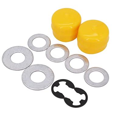 Imagem de DVPARTS Kit de ferragens do eixo da roda dianteira para John Deere M143338 GX21931 R27434 24H1391 Z9972H M123254 - Tampas de cubo arruelas axiais e clipes eletrônicos