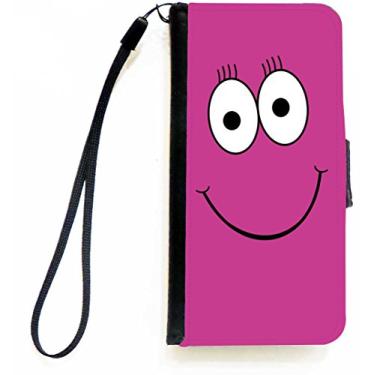 Imagem de Rikki Knight Capa carteira flip com rosto sorridente rosa com aba magnética para Apple iPhone 5c