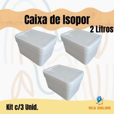 Imagem de 3 Caixas de Isopor EPS 2 litros para Sorvetes e medicamentos - Mundi E