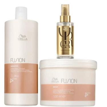 Imagem de Kit Wella Professionals Fusion Sh 1L + Masq 500g + Oil Reflections 100