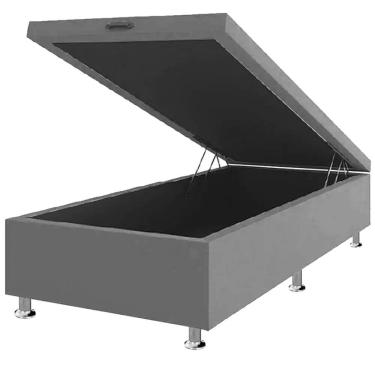 Imagem de Base Box Baú Solteiro Suede 36x88x188 Cor Cinza