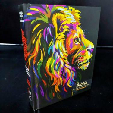 Imagem de Biblia sagrada livro religioso leitura facil e simples leão fogo sk - 