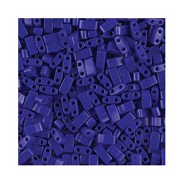 Imagem de Miyuki Half Tila Beads 2 Hole Rectangle Seed Beads 2.3 x 5mm 7.8 Grams Opaque Cobalt Blue