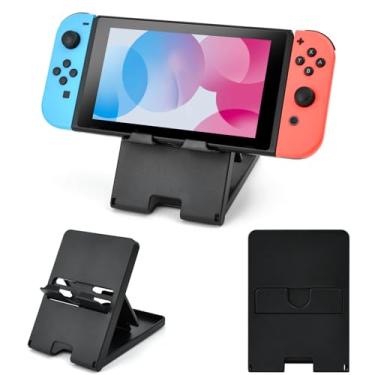 Imagem de DLseego Suporte de interruptor adequado para Switch OLED/Switch/Switch Lite, suporte ajustável de ângulo fofo, suporte portátil dobrável antiderrapante de anime Kawaii com 4 configurações de altura -