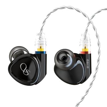 Imagem de SHANLING Fones de ouvido MG100 HiFi intra-auriculares, drivers dinâmicos de alta resolução, fones de ouvido audiófilos com fio, cabo MMCX destacável, plugue de 3,5/4,4 mm, bicos de afinação de som