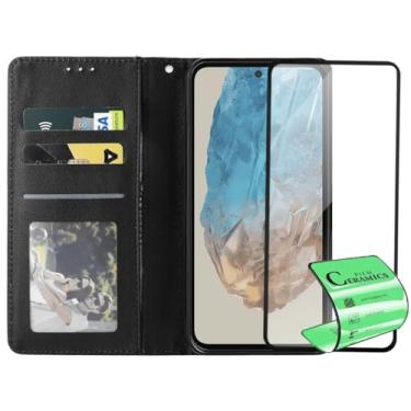 Imagem de Capa Capinha Carteira Flip e Película Cerâmica 9D Não Quebra Compatível Samsung Galaxy M35