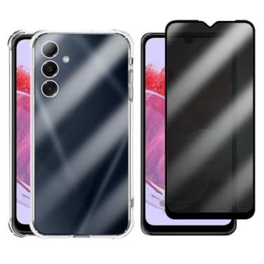 Imagem de Kit Capa Antiqueda e Película 3D de Privacidade Compatível Samsung Galaxy M34