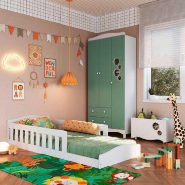 Imagem de Cama Infantil com Guarda Roupa 3 Portas e Caixa Organizadora - Complet