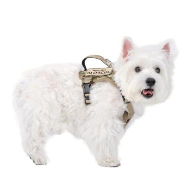 Imagem de Peitoral tático para cães pequenos – Colete refletivo para cães de serviço militar com alça vertical PP para treinamento ao ar livre