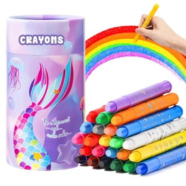 Imagem de Giz de cera DreamCandy Twistables para crianças, 24 cores, não tóxicos, laváveis para crianças, conjunto de giz de cera para desenho e colorir, presente para meninos e meninas, volta às aulas, objetos