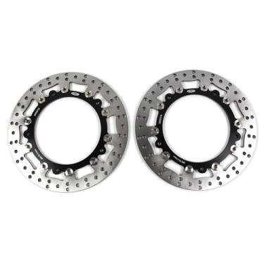 Imagem de 1 par de discos de freio dianteiros flutuantes de rotores compatíveis com BMW HP2 1200 2006-2009, peças pretas de acessórios de motocicleta