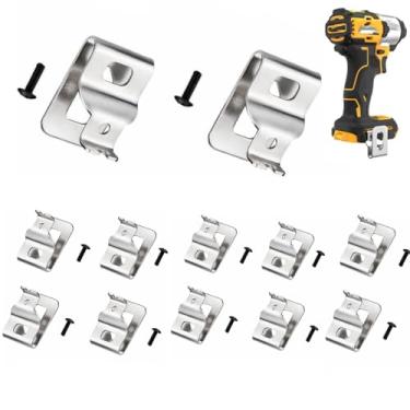 Imagem de FHUIPENG 12 peças de clipes de cinto para Dewalt, kit de ganchos de aço inoxidável 304 com parafusos para Dewalt N268241 compatível com ferramentas elétricas de 20 V DCD980 DCD985 DCD980L2 DCD985L2