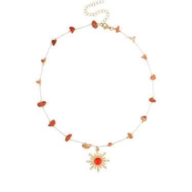 Imagem de MINACHI Boho Sunburst Colar gargantilha cornalina, um símbolo ardente de força e vitalidade, joia de presente para mulheres, Medium, Miçangas, Sem Pedra Preciosa