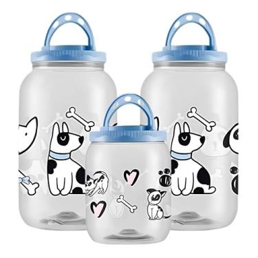 Imagem de Kit Porta Ração 3 Potes com Alça 3,6LT 1,7LT Multiuso Container (Dog Azul)