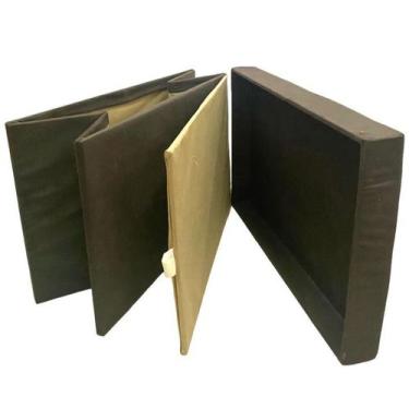 Imagem de Puff Baú Dobrável Prático e muito útil em Suede - Art. Belle, Marrom