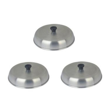 Imagem de Kit com 3 Abafadores de Hambúrguer em Alumínio de 12 cm 12x4cm Artefat