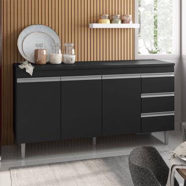 Imagem de Balcão de Pia Andréia 150cm com Tampo Preto AJL Móveis