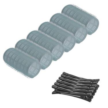 Imagem de Kit 6 Bobs Formador de Cachos Para Cabelo 28mm + 12 Clips Bico de Pato