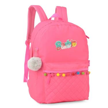 Imagem de Mochila de Costas Oficial barbie Pink com Pompons