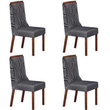 Imagem de Kit 04 Cadeiras Sala De Jantar Agata Madeira Moveis Leifer