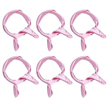 Imagem de Cachecol de chiffon de cetim com lenço quadrado para mulheres, meninas, moda, feminino, rosa, Medium