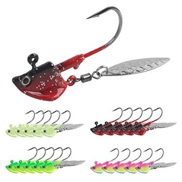 Imagem de Ganchos de pesca Jig Heads, 10 peças Walleye Jigs Spinner Iscas Underspin Jig Heads com Lâmina de Salgueiro Colorido Pintado Brilhante Iscas para Walleye Crappie Bass Truut Linguado
