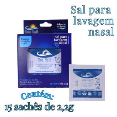 Imagem de Sal Para Lavagem Nasal Sem Iodo Ultrafino C/15 Sachês - Sea Salt