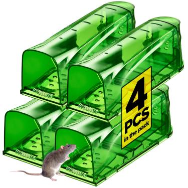 Imagem de Trazon Armadilhas Para Ratos Humanas, Captura E Soltura Que Funcionam, Ratoeiras Que Não Matam, Ratoeiras Vivas, Ratoeiras Reutilizáveis Para Casa, Garagem, Área Externa, Ratos Pequenos, Vários Rat