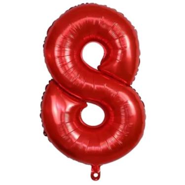 Imagem de Balão de Aniversário - Balão Metalizado Número Vermelho 75cm - 1 Unidade (Vermelho, 8)