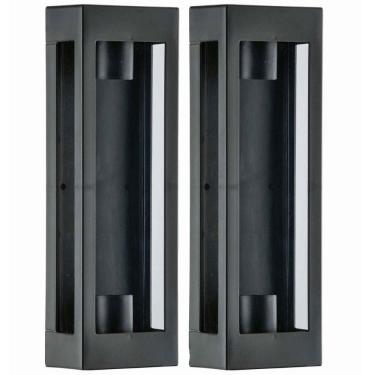 Imagem de Kit 2 Arandelas Pretas Prime 2 Lâmpadas E27 Dital 13x8x40cm Interno Externo