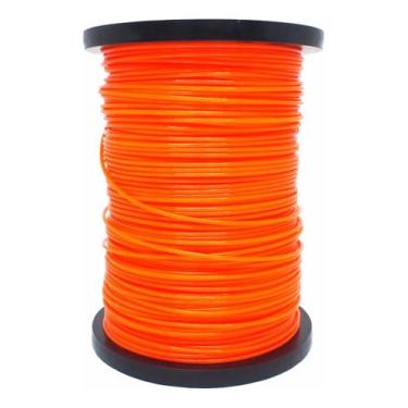 Imagem de Bobina Fio Nylon Roçadeira 3mm Redondo 2kg 248 Metros Spin, Laranja