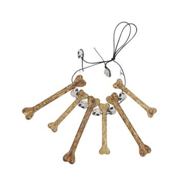 Imagem de kepvrio Colar de osso de Halloween para mulheres, vintage, com pingente de caveira de osso, colar de dente de marfim de Halloween, osso de mão, gargantilha de Halloween, joias pré-históricas, fantasia