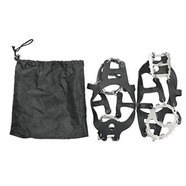 Imagem de 18 Crampões de dentes leves com alças de alças anti -deslizamentos duráveis ​​para escalada ao ar livre, aço de sílica preto em aço inoxidável tamanho 36 40 4 1 par