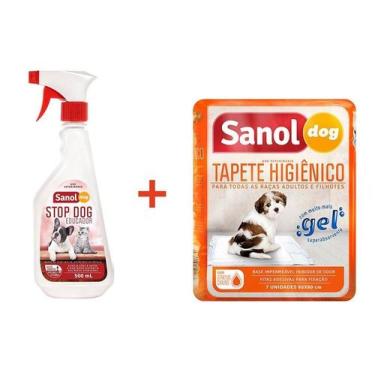 Imagem de Educador Sanitário Canino Stop Dog  + Tapete Higiênico para Cães Sanol