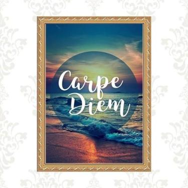 Imagem de Quadro Moldura Dourada Carpe Diem 45X34Cm - Quadros On-Line