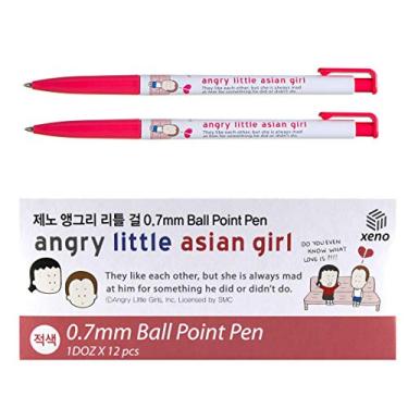 Imagem de Caneta esferográfica Xeno Angry Little Asian Girl com desenho de 0,7 mm, tinta de baixa viscosidade (vermelha 12 peças)