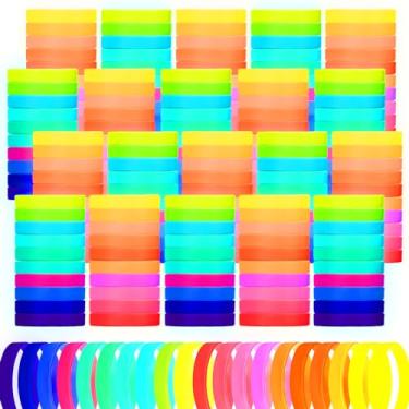 Imagem de Liliful Pulseiras que brilham no escuro pulseiras de borracha pulseira luminosa de silicone pulseiras brilhantes pulseira neon para concerto esporte carnaval festa de casamento lembrancinhas noturnas, 7.95 *0.47inches, Silicone, Sem pedras preciosas