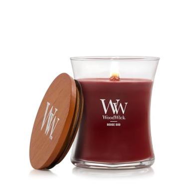 Imagem de WoodWick Vela de ampulheta média Rouge Oud, racha enquanto queima, até 65 horas de tempo de queima, perfeita para presente, 275 g