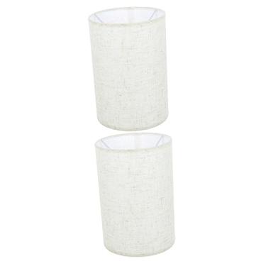 Imagem de DOITOOL 2 peças de linho para decoração de quarto de cama, abajur de mesa, estilo rústico, abajur, luz de cabeceira, capa de luz de chão