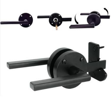 Imagem de Trava de portão para cerca de madeira, trava de porta dupla face, resistente, ferragem para cerca externa, portões de madeira, portão de piscina, quintal, jardins (adequado para portas com dobradiças