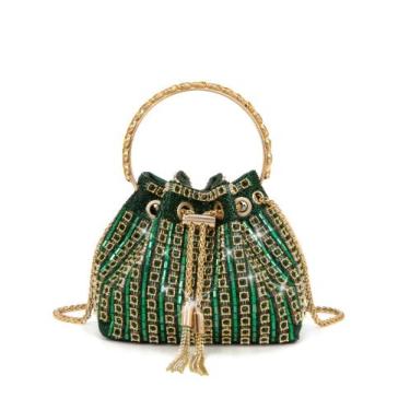 Imagem de Bolsa de noite Sweetovo Sparkly Diamond Clutch Rhinestone Green