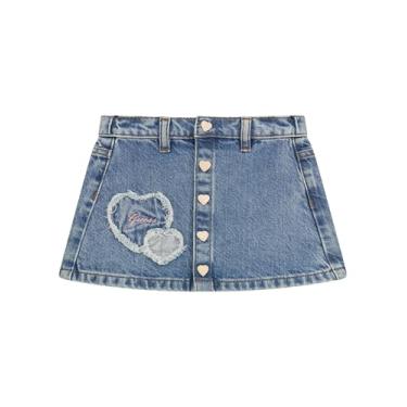 Imagem de GUESS Saia jeans rígida para meninas, Bicolor para bebês, 3 Anos