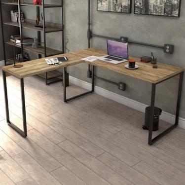 Imagem de Mesa para Escritório de Canto em L Win Carvalho - Pnr Móveis