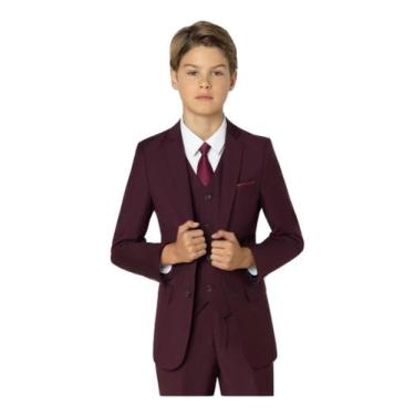 Imagem de Terno Infantil Slim Completo Paletó + Calça + Camisa + Colete  - Nero 