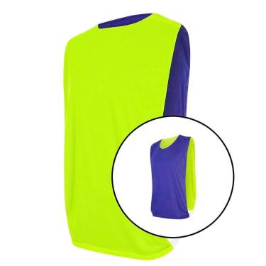 Imagem de Kit com 15 Coletes Esportivos Dupla Face TRB Verde Limão e Azul-Unissex